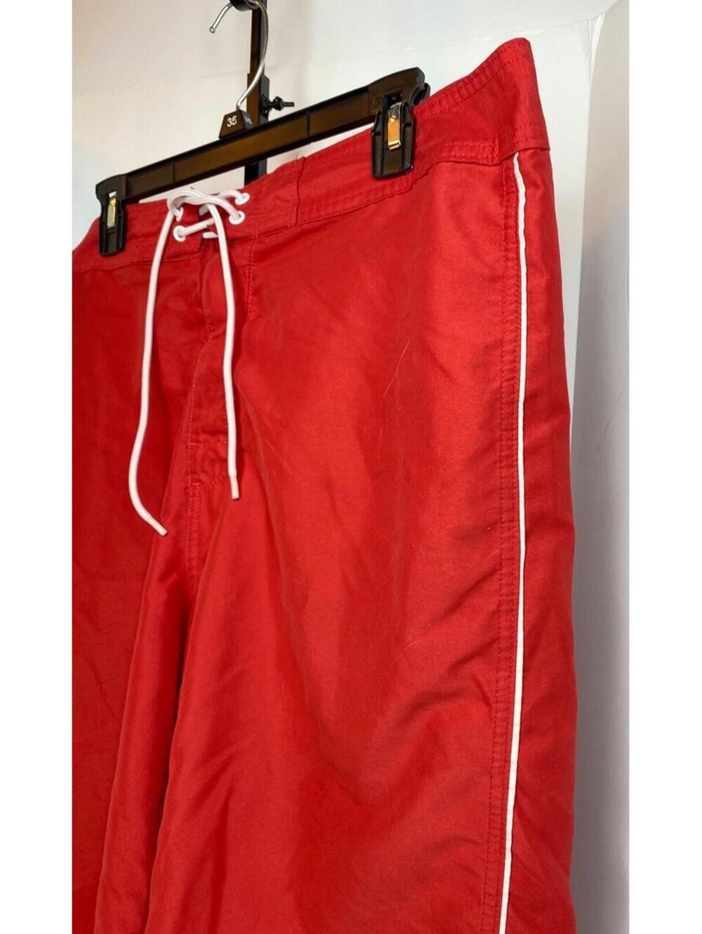 Old Navy / Red Board Shorts Swim Trunks Back Pocket Unlined UPF 40 / Size 36 - Picture 2 of 16